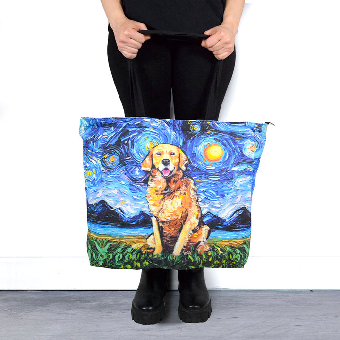 bolso rectangular perro golden van gogh noche estrellada