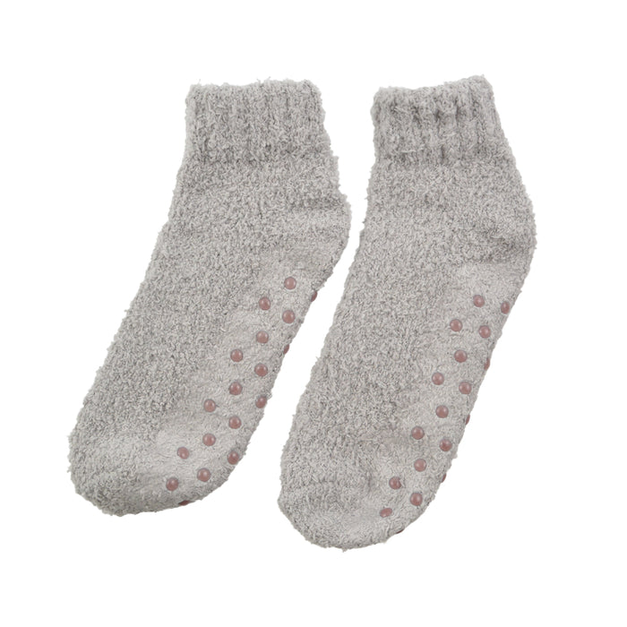 calcetin algodón media pierna antideslizante gris 3715-2