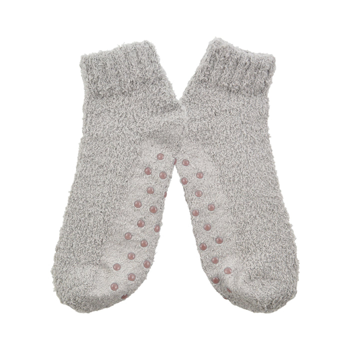 calcetin algodón media pierna antideslizante gris 3715-2