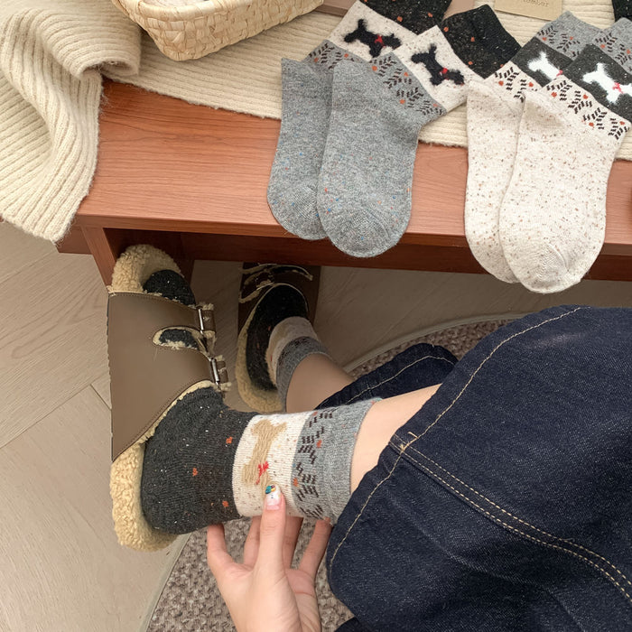 calcetin algodon largo perros gruesos gris 4014-4