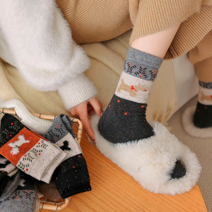 calcetin algodon largo perros gruesos gris 4014-4