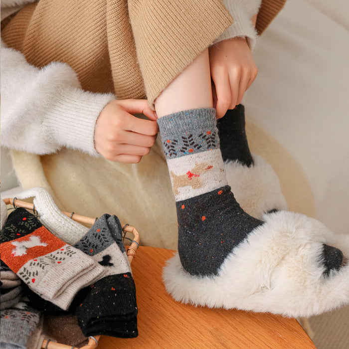 calcetin algodon largo perros gruesos gris 4014-4