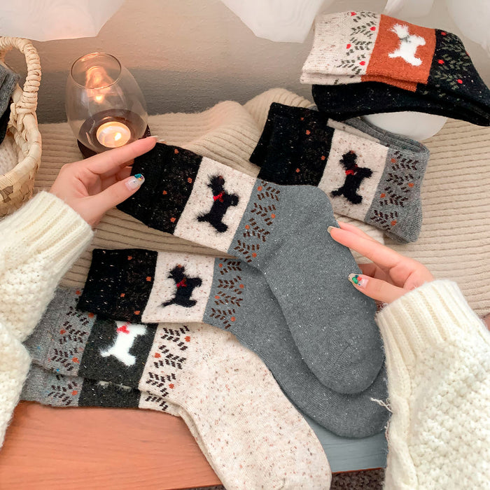 calcetin algodon largo perros gruesos 4014