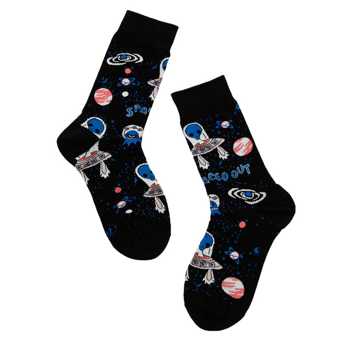 calcetin algodon largo planetas alien extraterrestre
