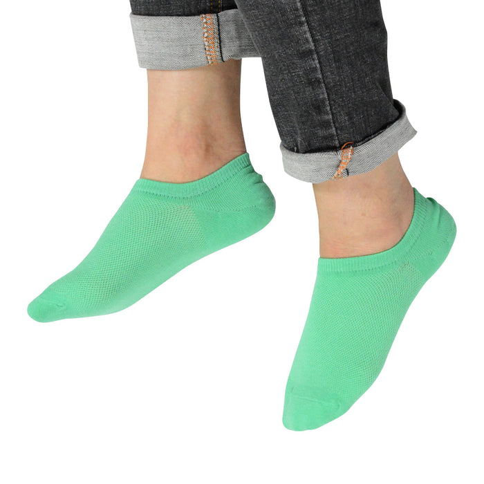 calcetin invisible algodon verde modelo