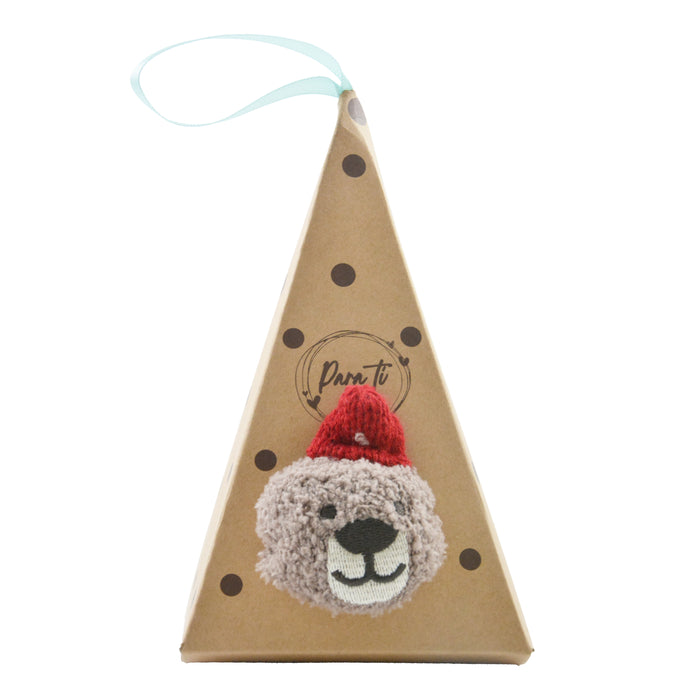 calcetin largo toalla oso rojo 4018-10