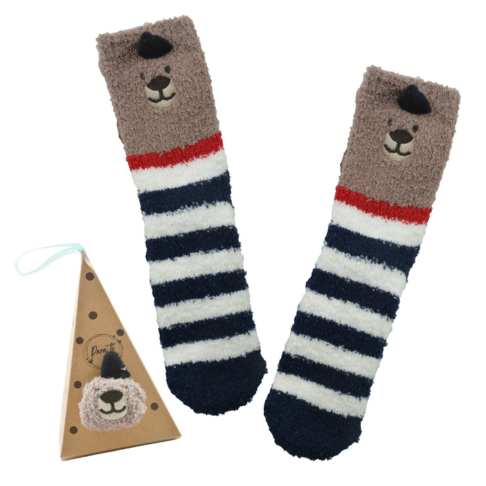 calcetin largo toalla oso azul 4018-9