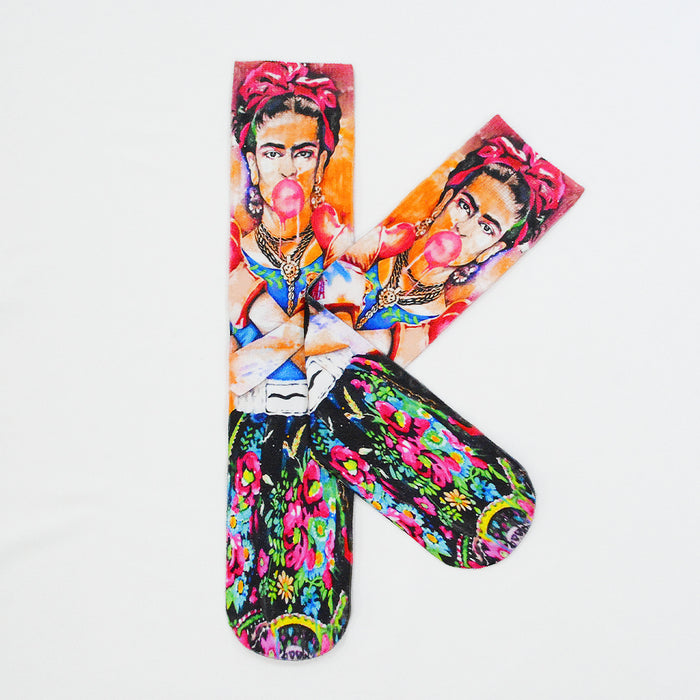 calcetin sublimado frida khalo pintura arte poliester 3D-64