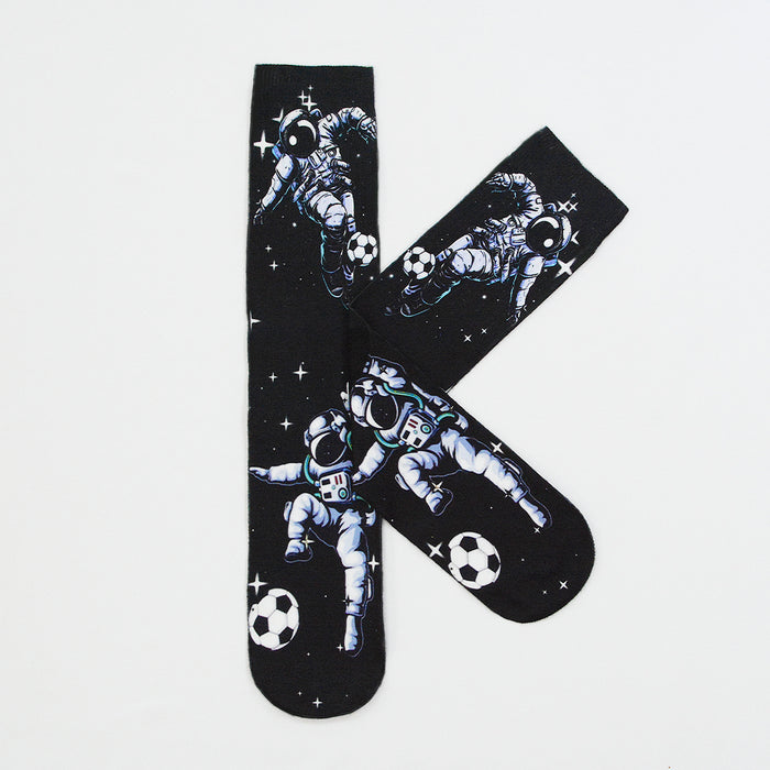 calcetin sublimado largo astronauta deportes futbol pelota espacial poliester 3D-63