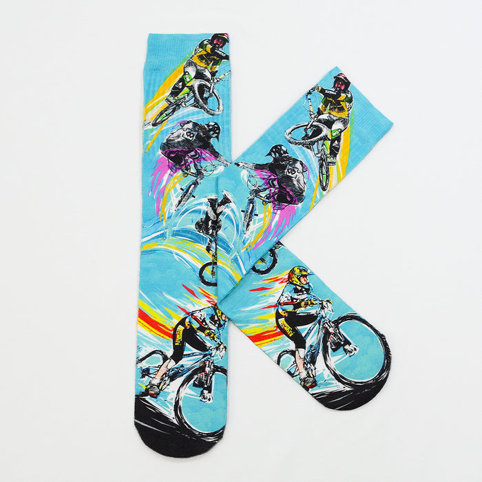 calcetin sublimado largo hombre deportes ciclista bicicleta poliester 3D-89