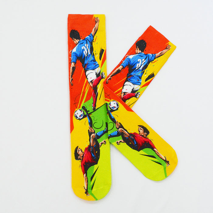 calcetin sublimado largo hombre deportes futbol pelota poliester 3D-77