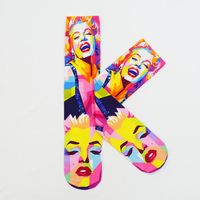 calcetin sublimado marilyn monroe pintura poliester 3D-71