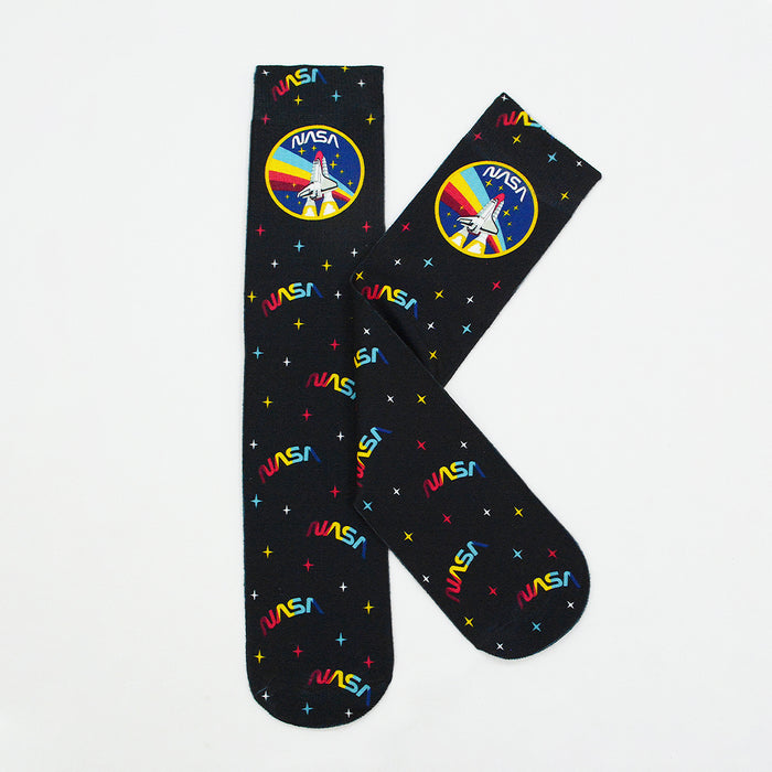 calcetin sublimado nave espacial nasa estrellas espacio arcoiris poliester 3D-42