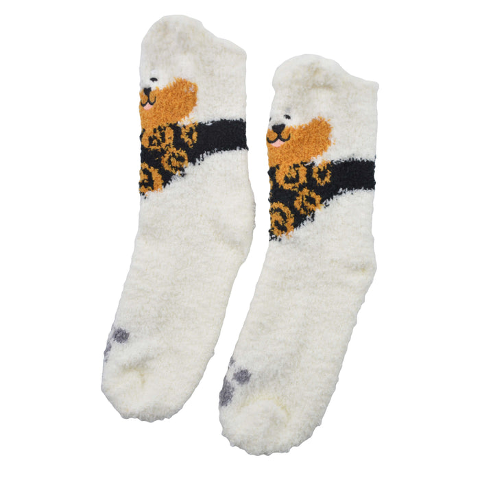 calcetin toalla largo perro blanco 4019-2