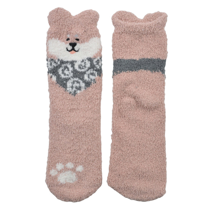 calcetin toalla largo perro rosado 4019-1