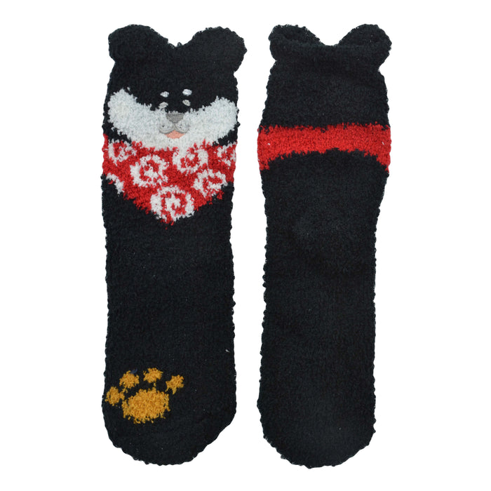 calcetin toalla largo perro negro 4019-4