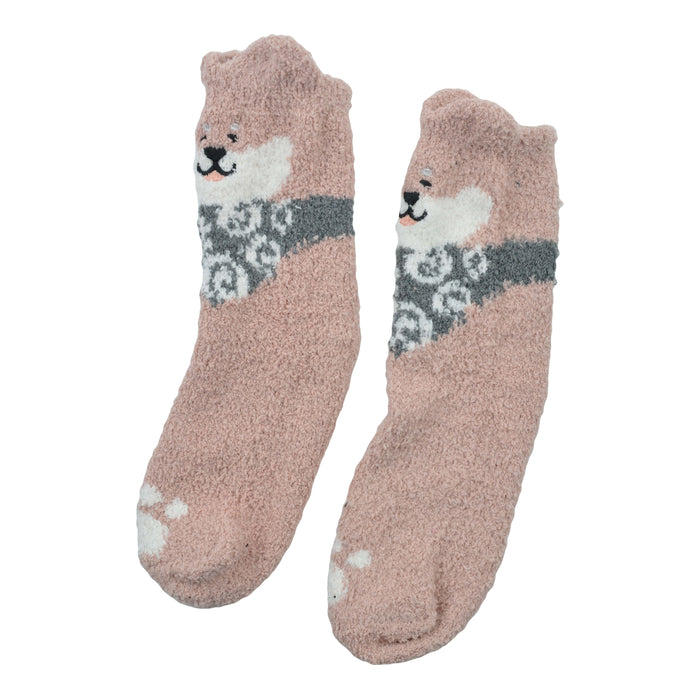 calcetin toalla largo perro rosado 4019-1