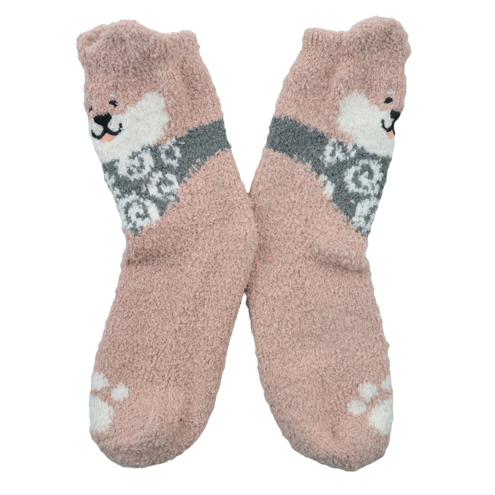 calcetin toalla largo perro rosado 4019-1