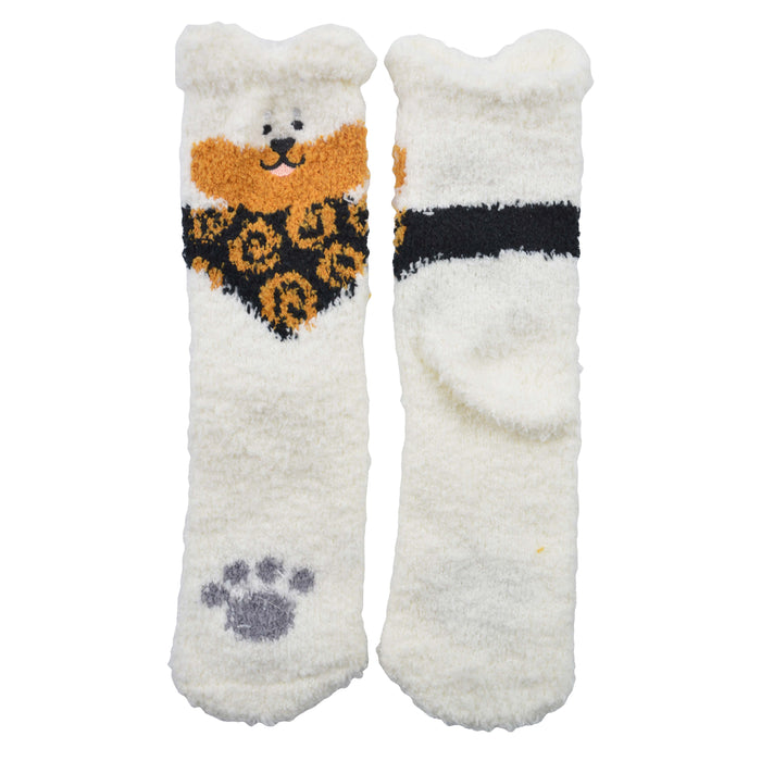 calcetin toalla largo perro blanco 4019-2