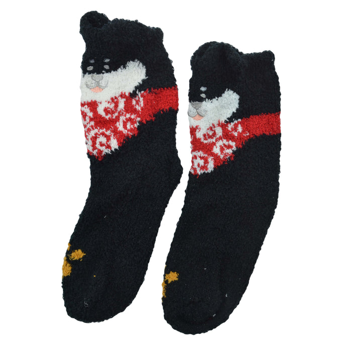 calcetin toalla largo perro negro 4019-4