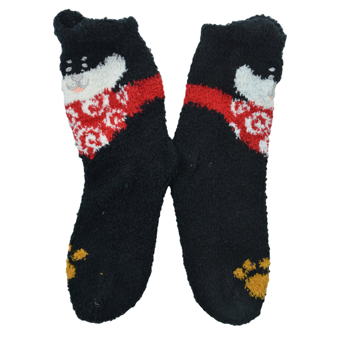 calcetin toalla largo perro negro 4019-4