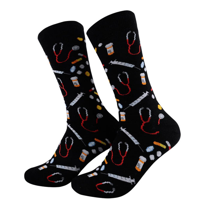 calcetines algodon largo medicina inyeccion fonendo medico enfermero talla 40-45