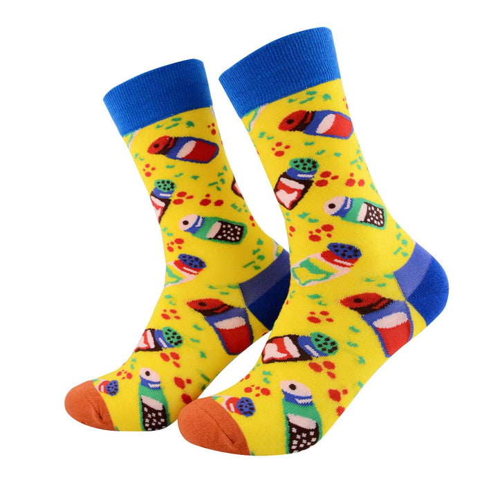 calcetines algodon largo saleros colores fondo amarillo talla 35-40
