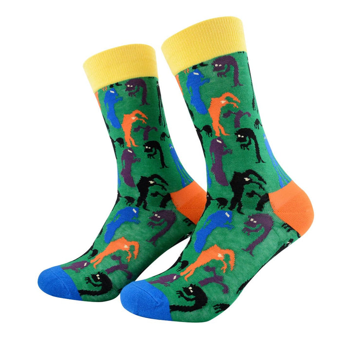 calcetines algodon largo sombras colores fantasmas espantos terror talla 35-40