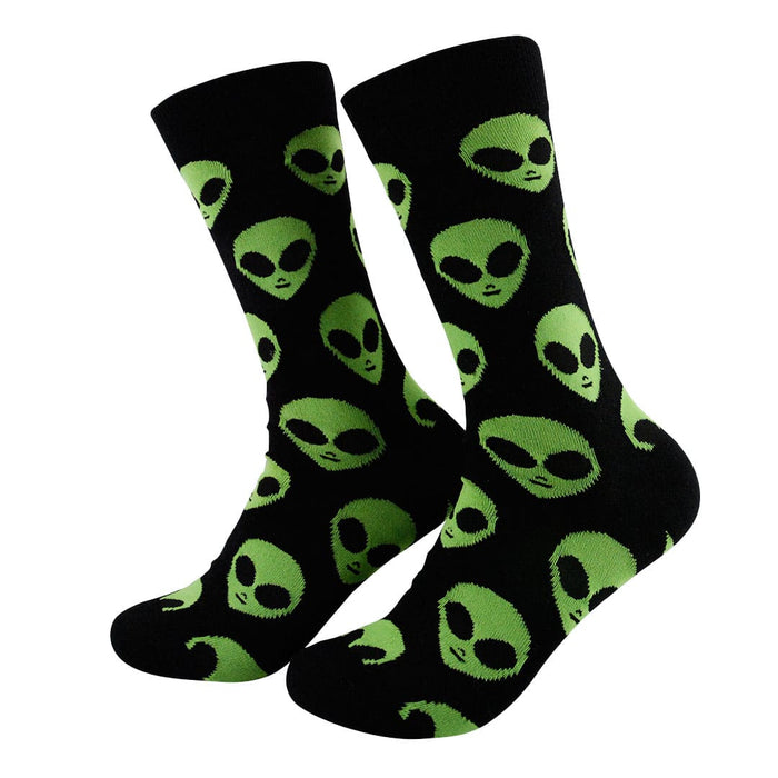 calcetines algodon largos cabezas aliens extraterrestres talla 40-45