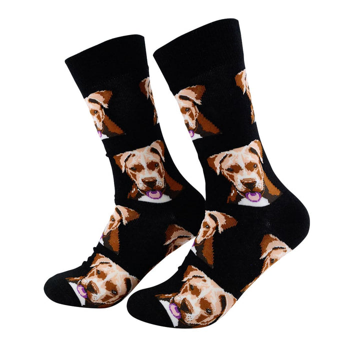 calcetines algodon largos cabezas perro talla 40-45