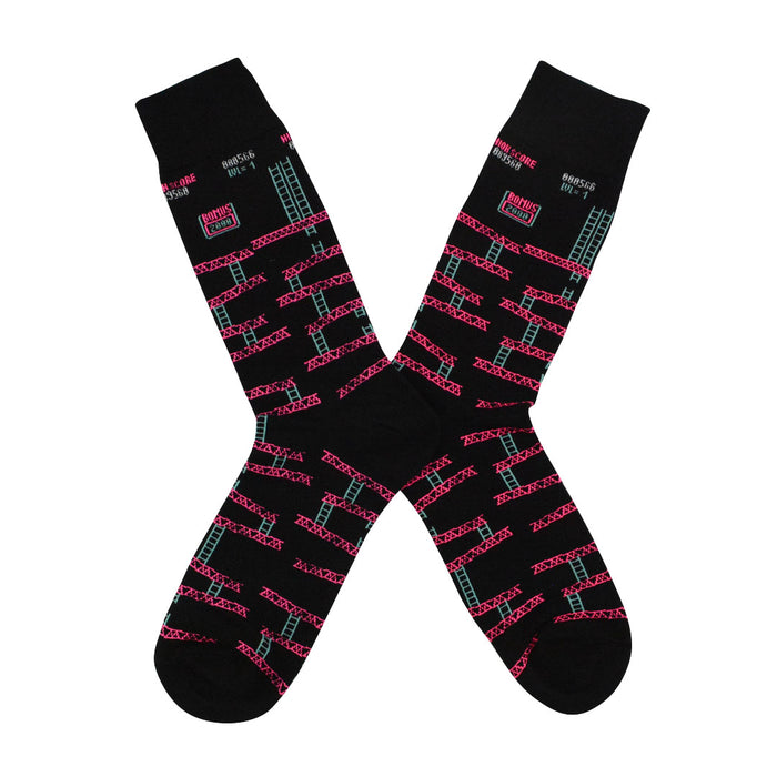 calcetines algodon largos escaleras fucsia dong king kong videlo juego talla 40-45