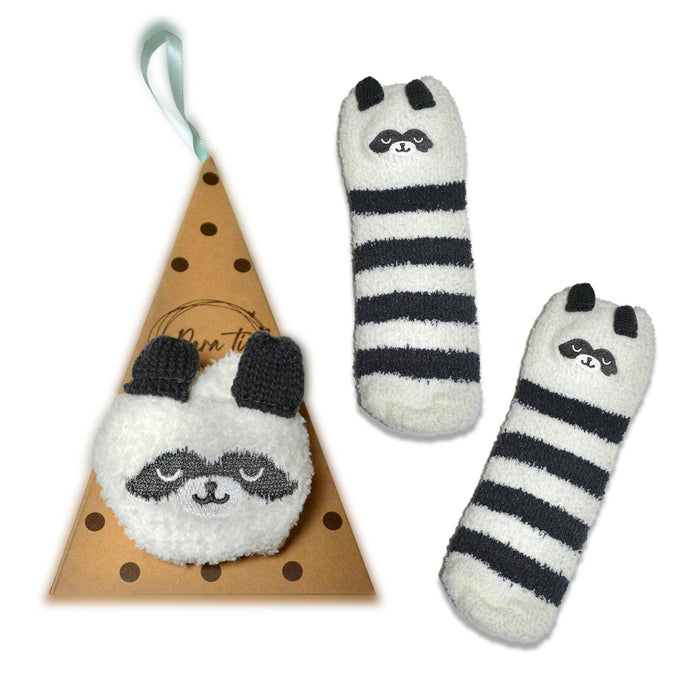 cancetin toalla grueso invierno mapache blanco rayas grises animal