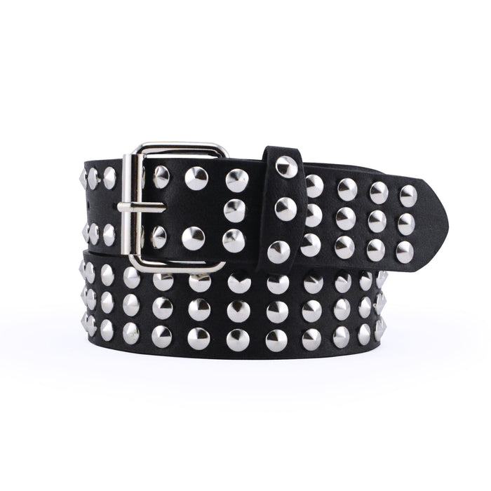 cinturon negro mujer sintetico tachas redondas correa 3228