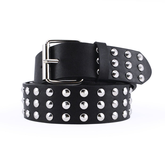 cinturon negro mujer sintetico tachas redondas correa 3231