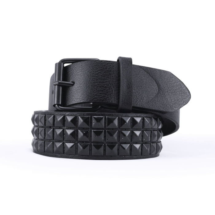 cinturon negro sintetico tachas piramide negra 3367
