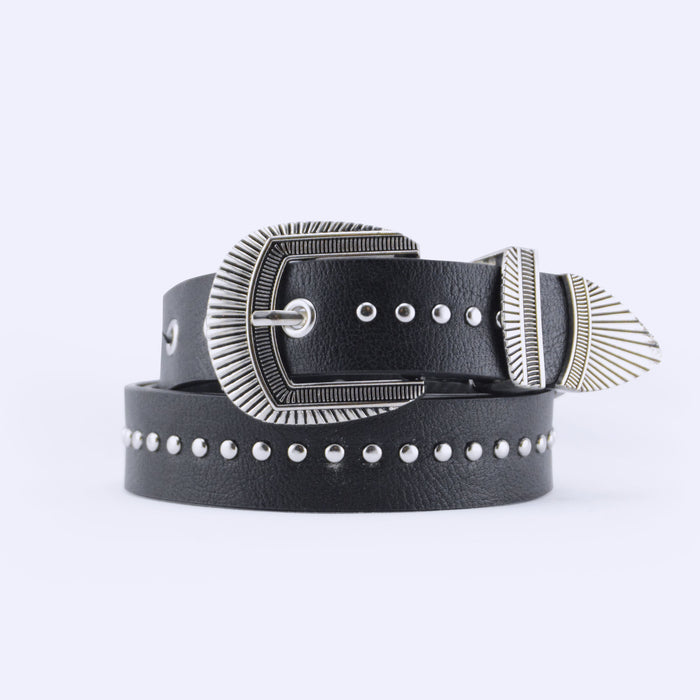 cinturon negro tacha 3565