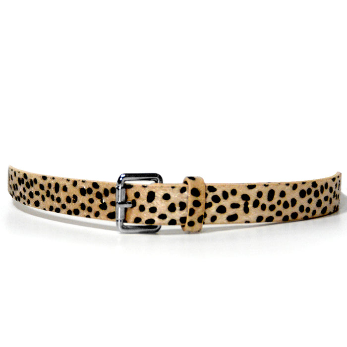 cinturon sintetico animal print correa mujer hebilla cuadrada beige 2135-2