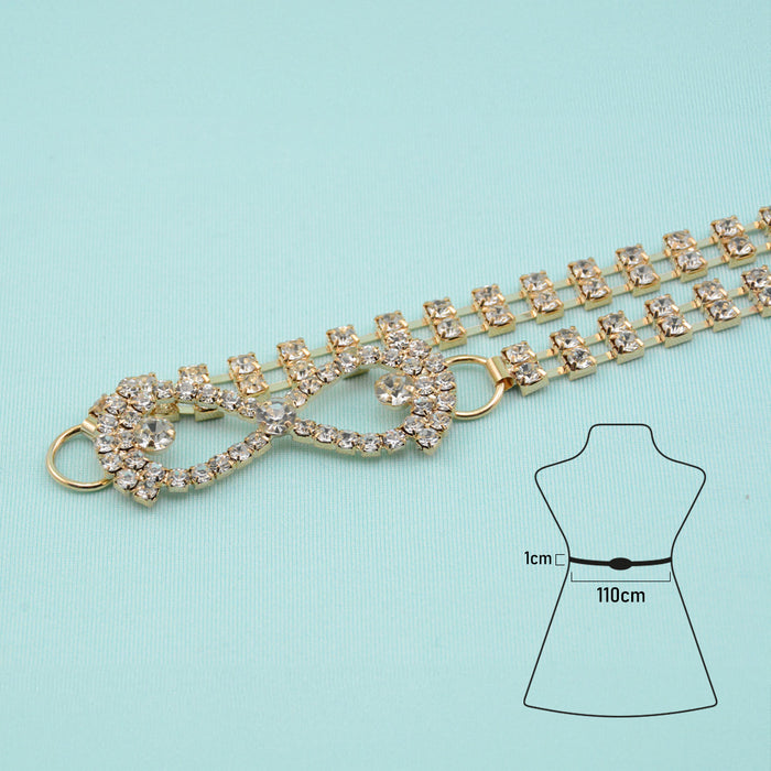 cinturon strass brillo cadena metal dorado 3379-2 medidas