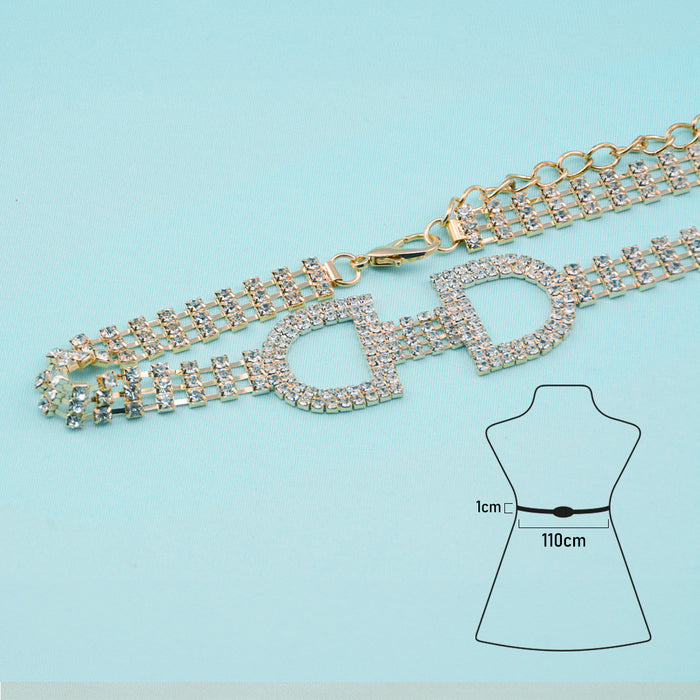 cinturon strass brillo cadena metal dorado 3382-2 medidas