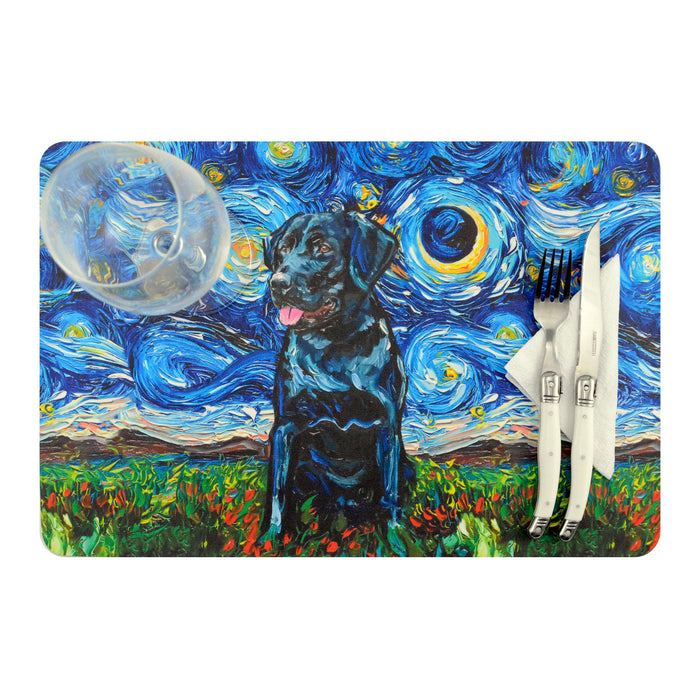 individual mesa mouse pad perro labrador negro van gogh arte pintura