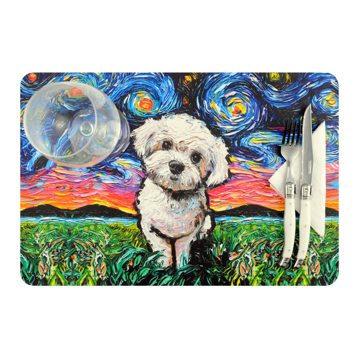 individual mesa mouse pad perro maltes van gogh arte pintura