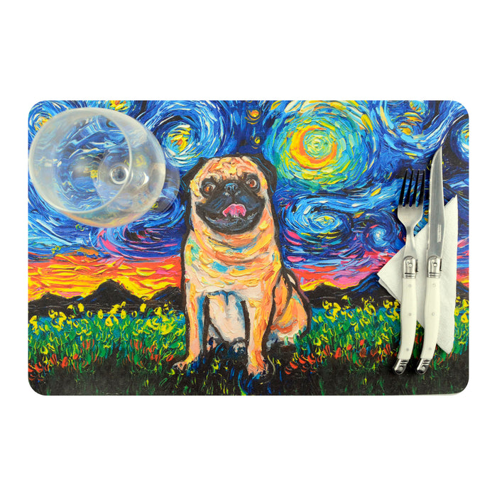 individual mesa mouse pad perro pug van gogh arte pintura