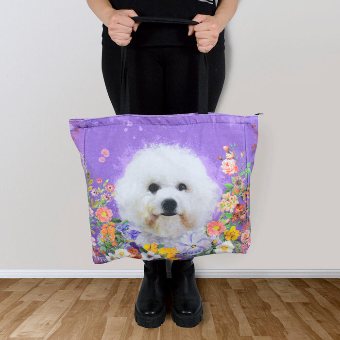 modelo perro poodle morado floral floreado 3607_3