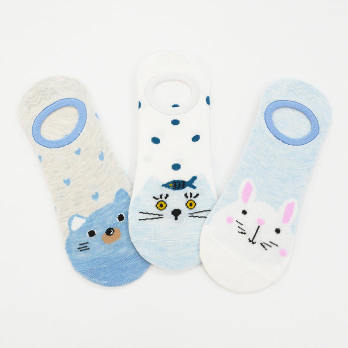 pack 3 calcetines invisibles animales conejo gatos 1916