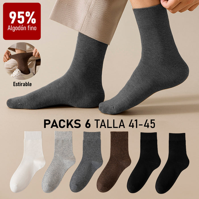 pack calcetin largo algodon largo hombre