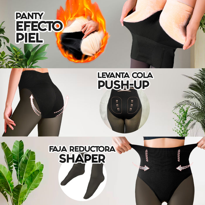 Calza efecto piel levanta cola con pie