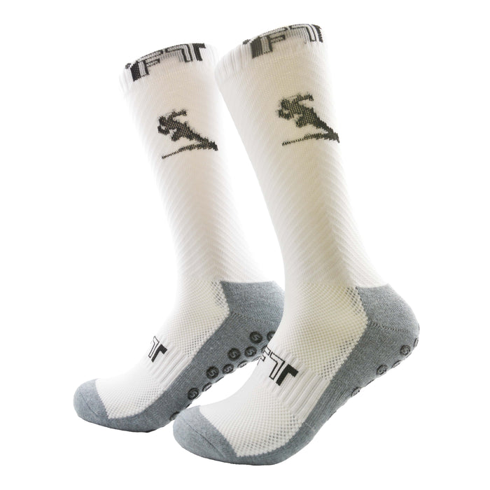 portada calcetines largos poliester futbol blanco 4022-2