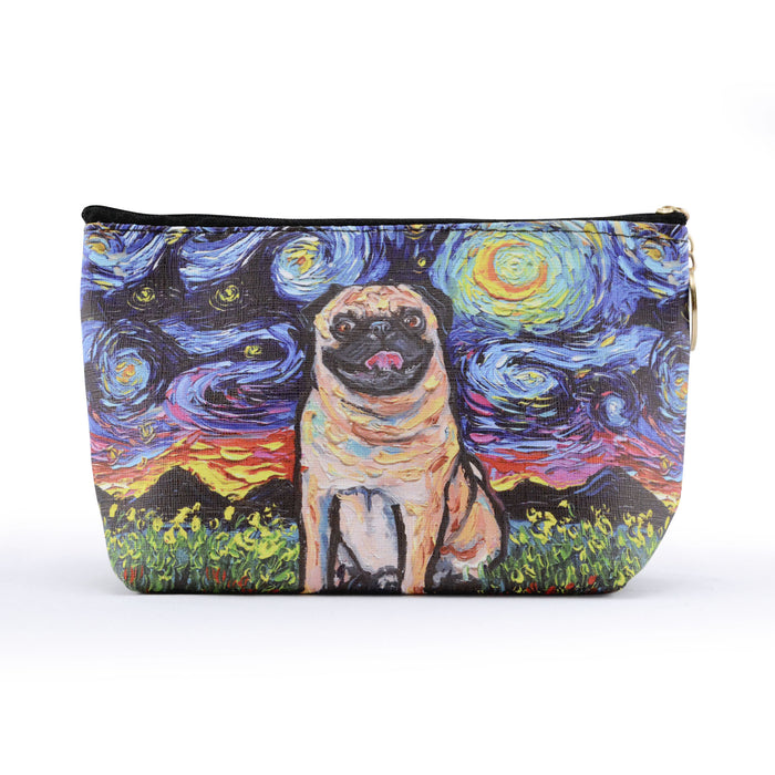 portada cosmetiquero perro pug van gogh pintura arte