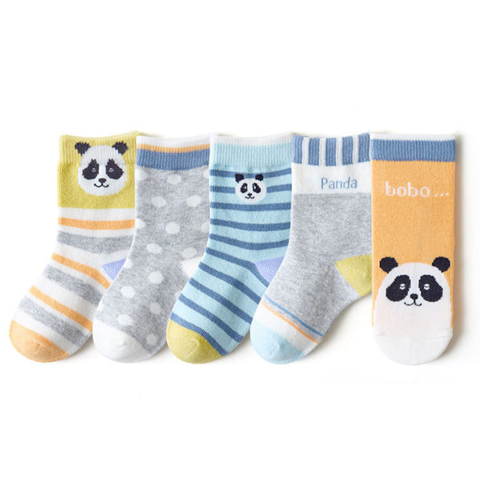 portada pack 5 calcetines algodon media pierna ninos pandas 2052