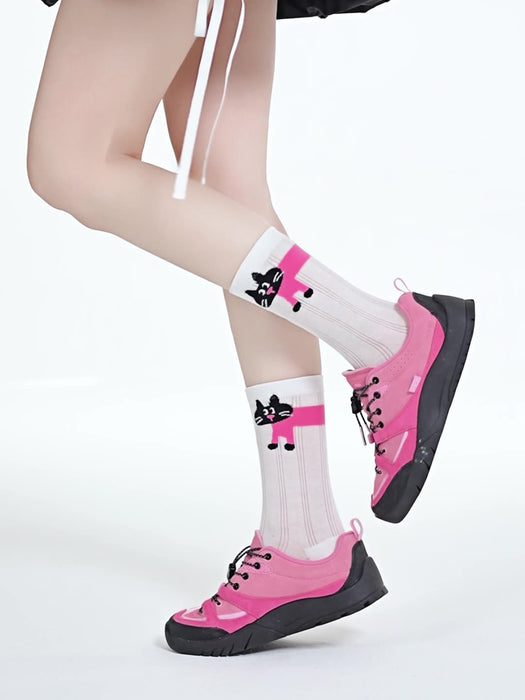 Calcetines Gato Rosado